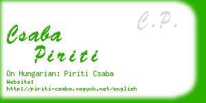 csaba piriti business card